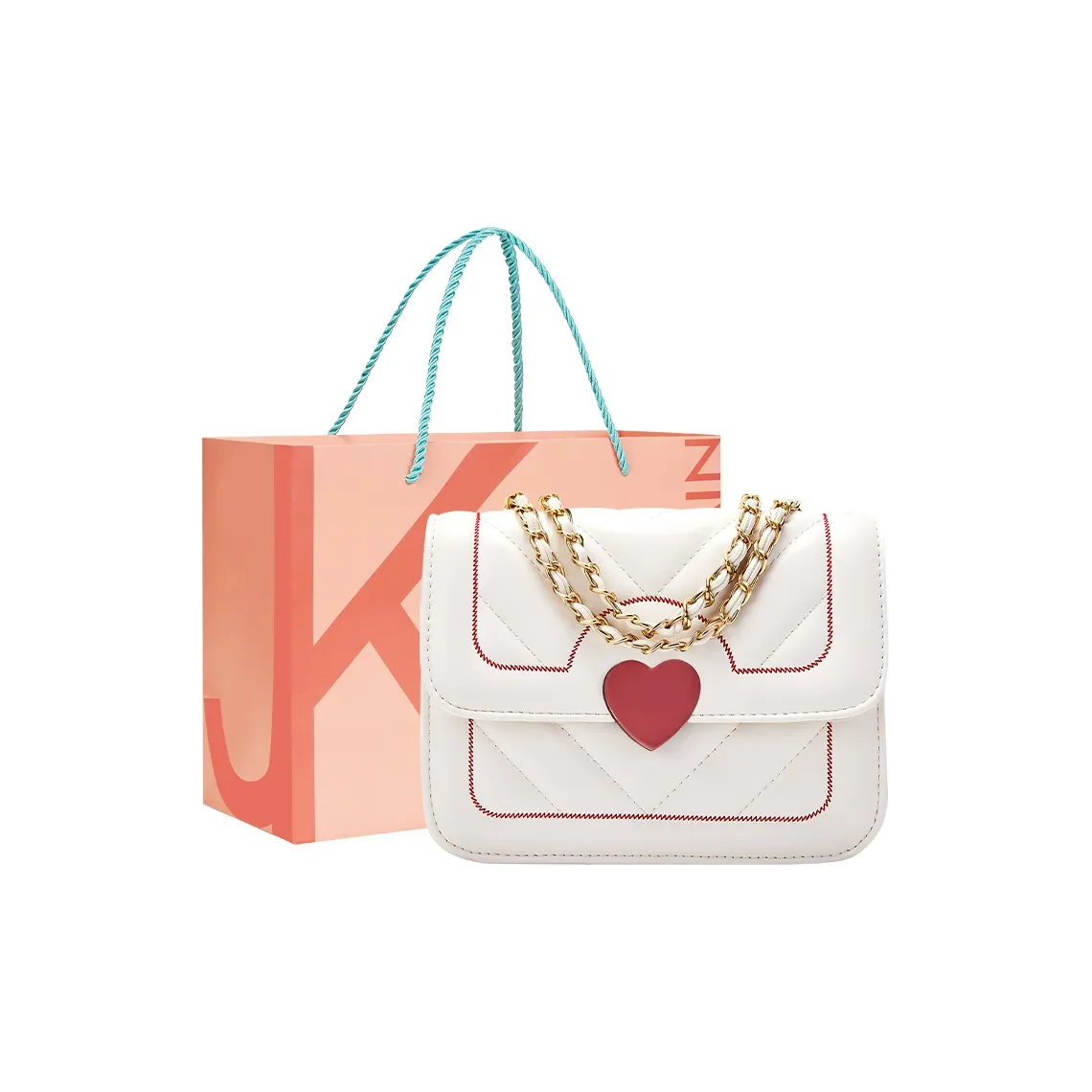 JANE KLAIN ПУ (полиуретан) Сумка с цепочкой замковая через плечо обычная женская белая