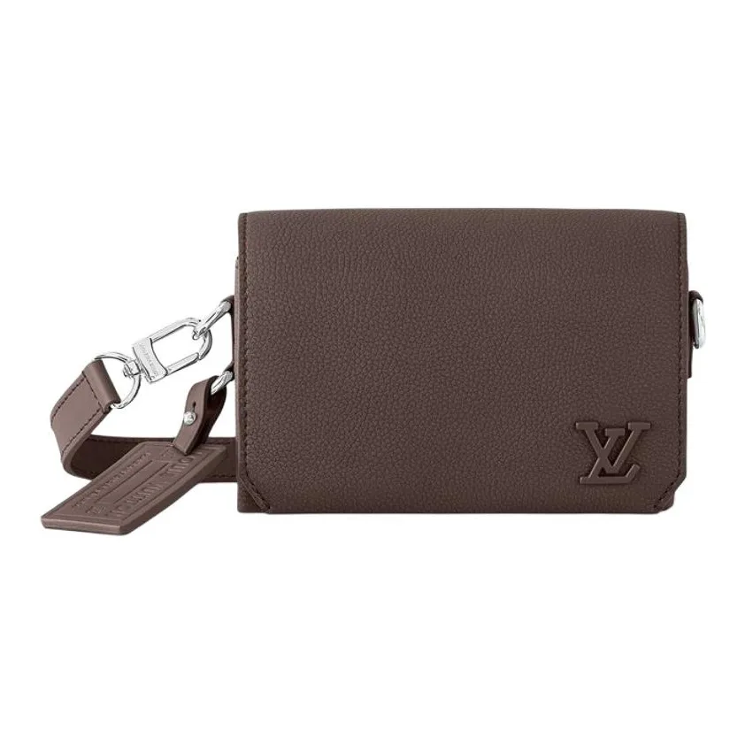 LOUIS VUITTON Fastline Leather Messenger Bag Crossbody Bag Shoulder Bag Men's Elephant Gray