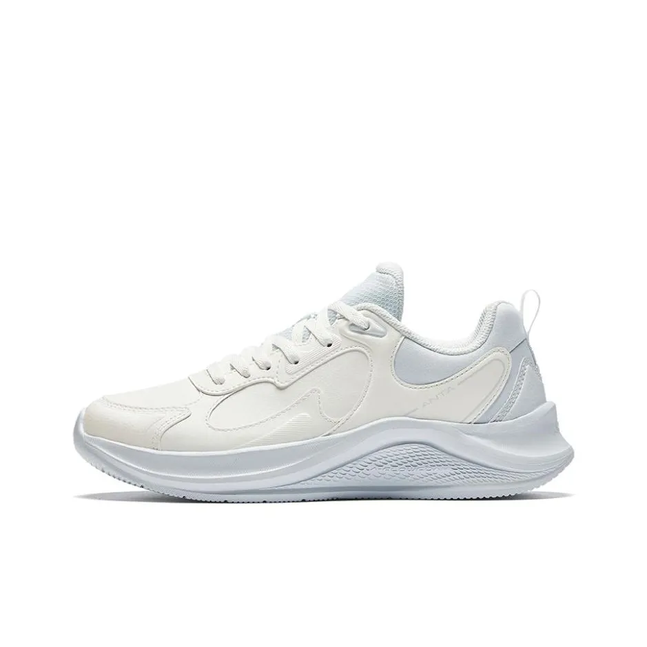 Anta Walk Cushioning, Slip Resistant, And Abrasion Resistant Low Top Casual Running Shoes Women's White Blue