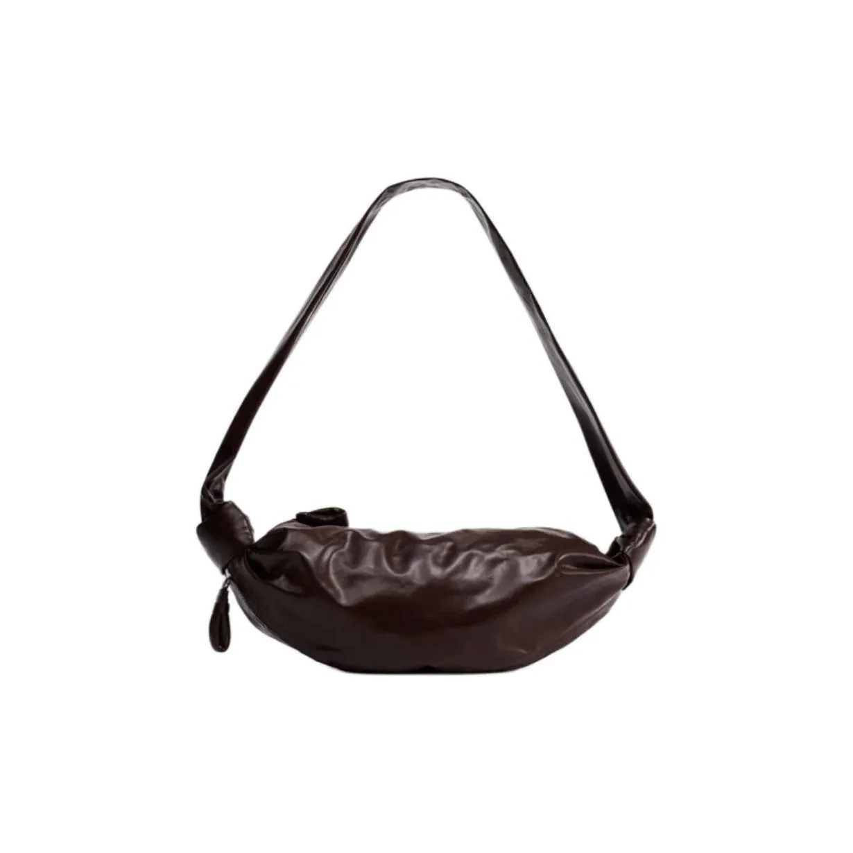 Lemaire Cow Leather Croissant Bag, Shoulder Bag, Crossbody Bag Trumpets Women's Roasted Walnut