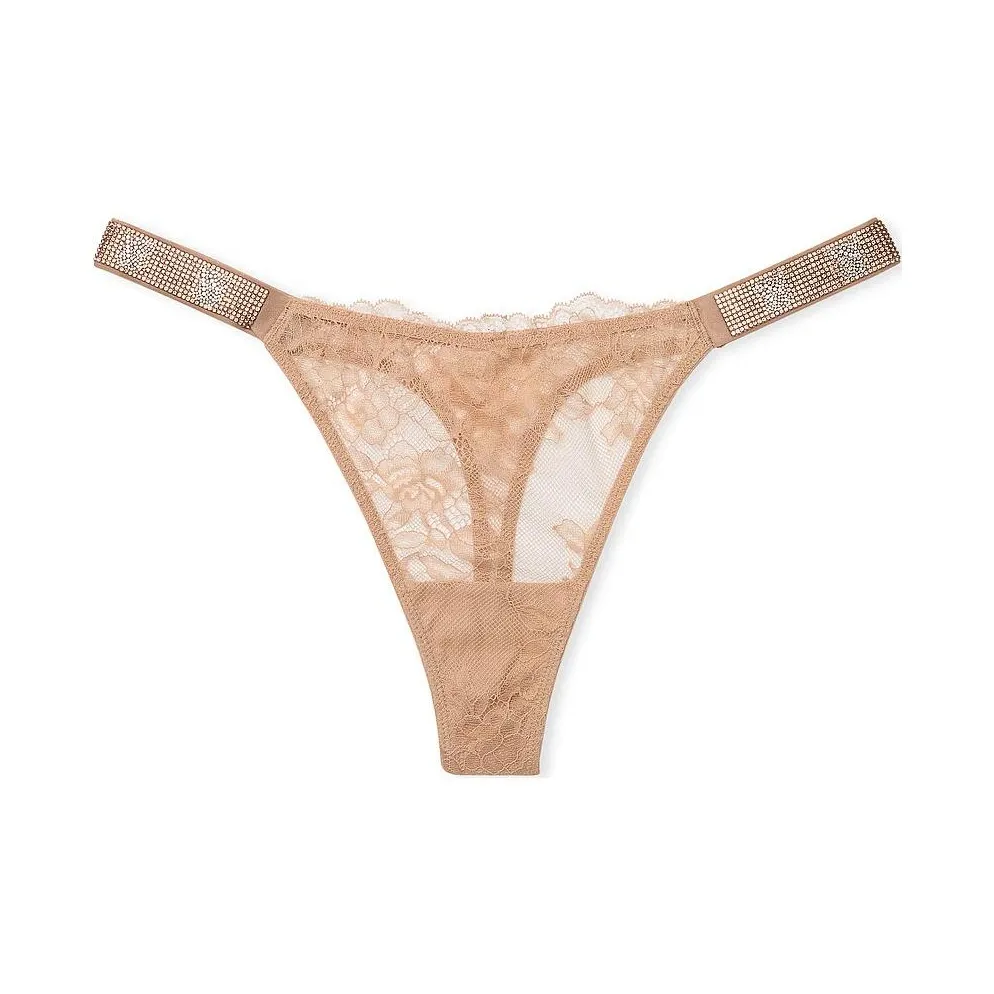 Victoria's Secret Very Sexy SHINE Ремень Розовый Кружево Стринг Пантика Пралине Стринг Женские 1 Пачка Пралине