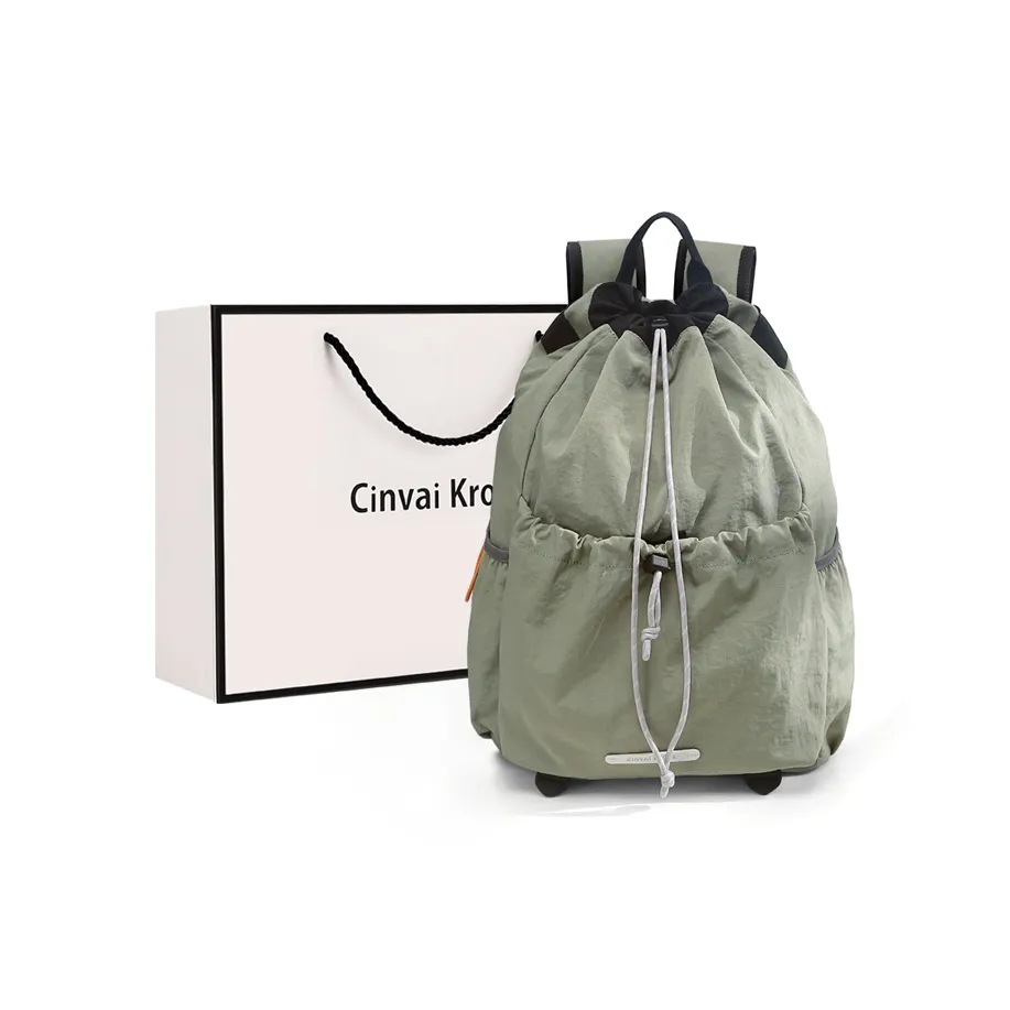 CinvaiKrose Fabric Backpack Tubas Unisex Army Green