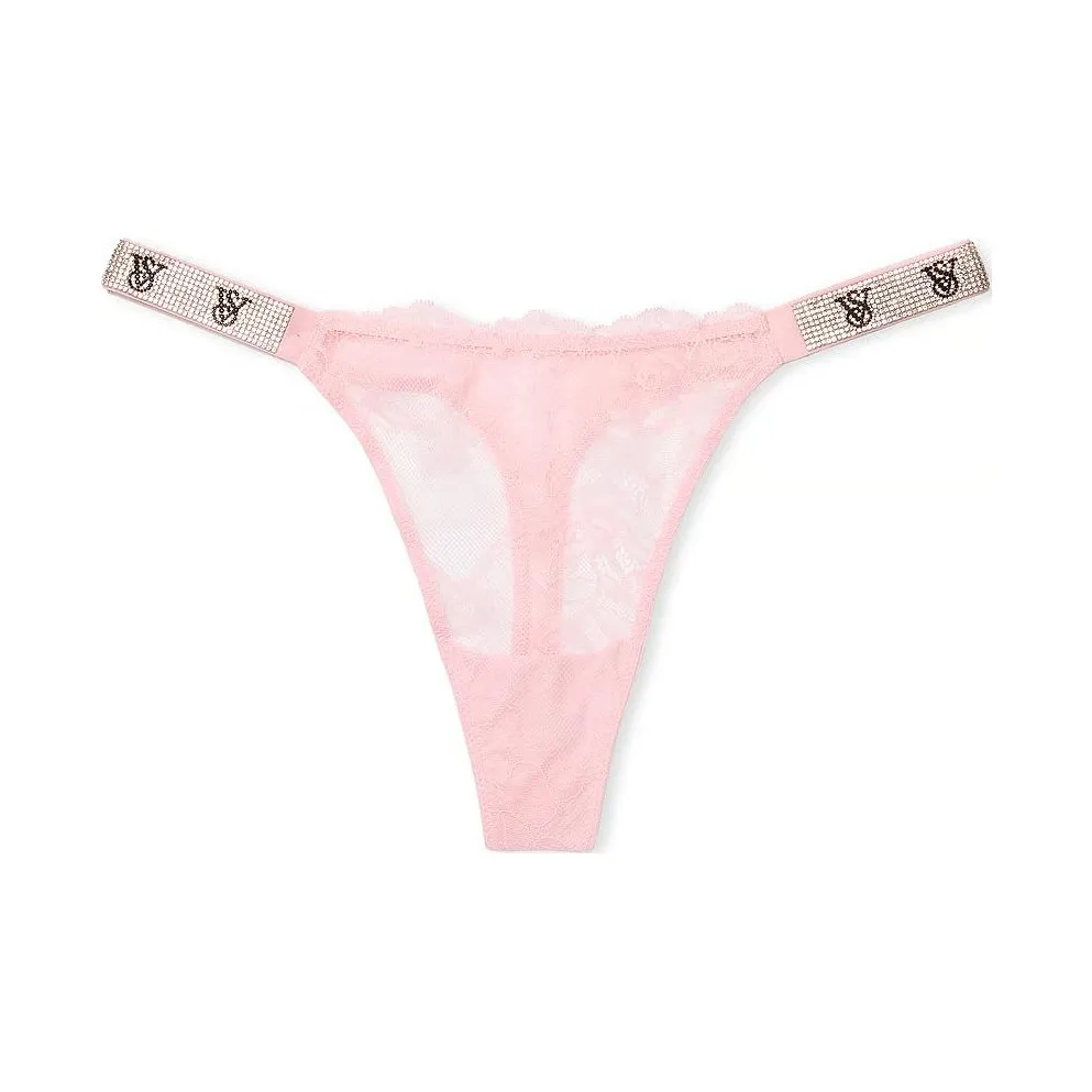 Victoria'S Secret SECRET Very Sexy SHINE Ремень Розовый Кружево Стринг Пантика P B Стринг Женские 1 Пачка Розовый