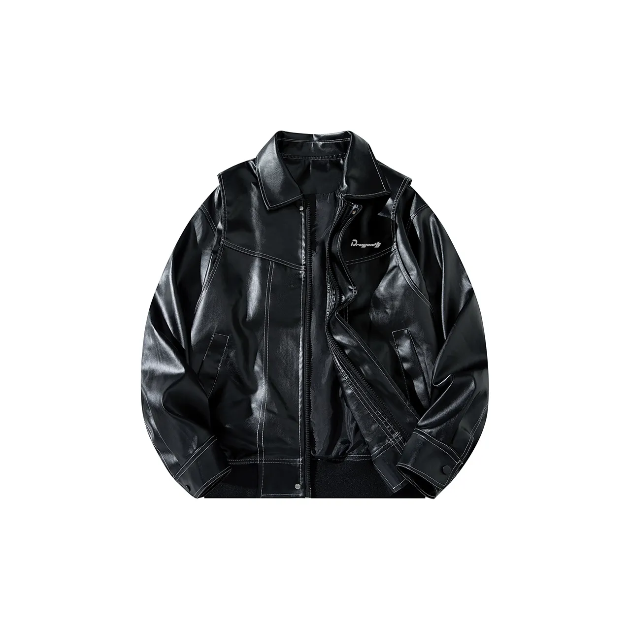 RED DRAGONFLY Leather Jacket Unisex Black