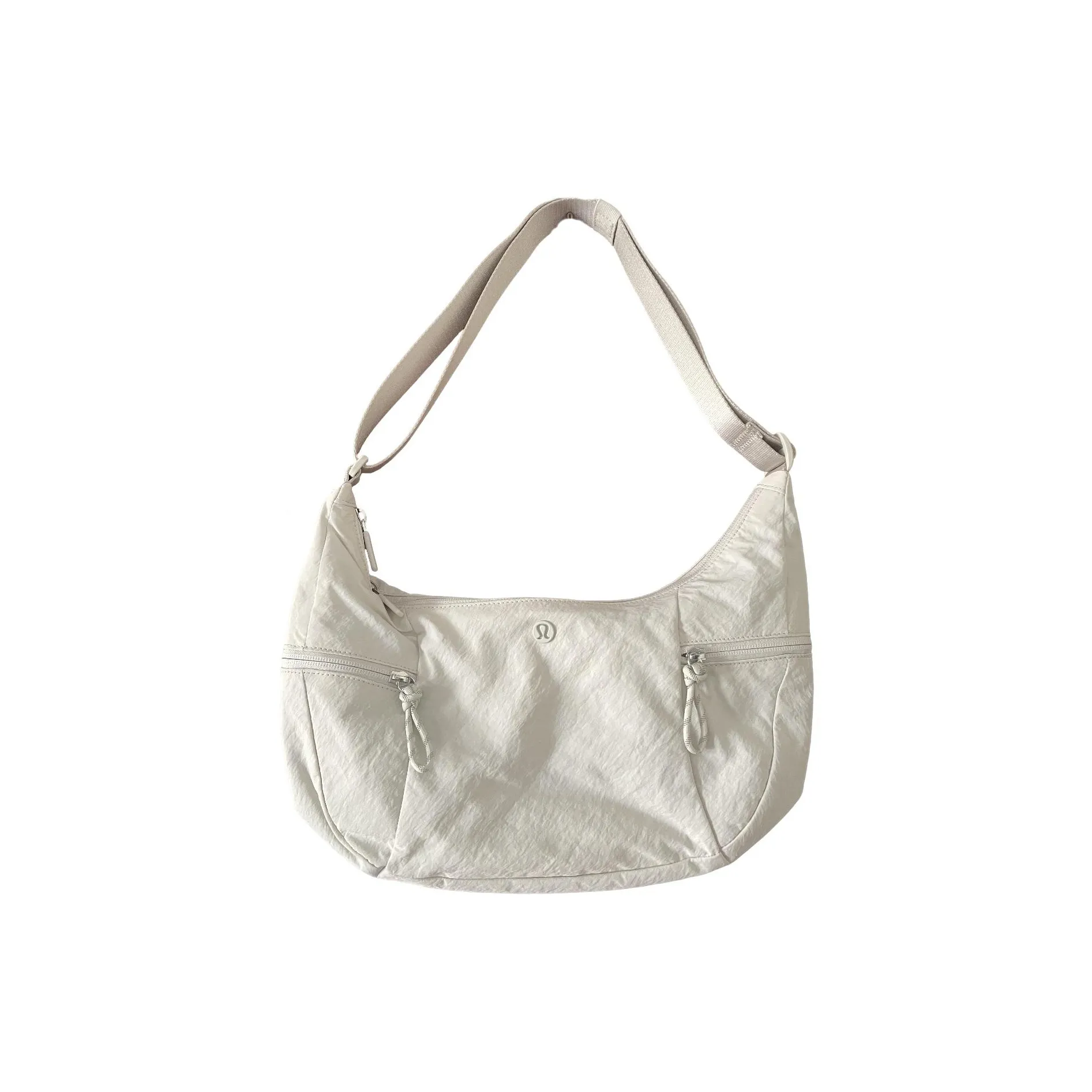 Lululemon Polyester Croissant Bag Canson Bag Handbag Shoulder Bag Regular Women's Bone White