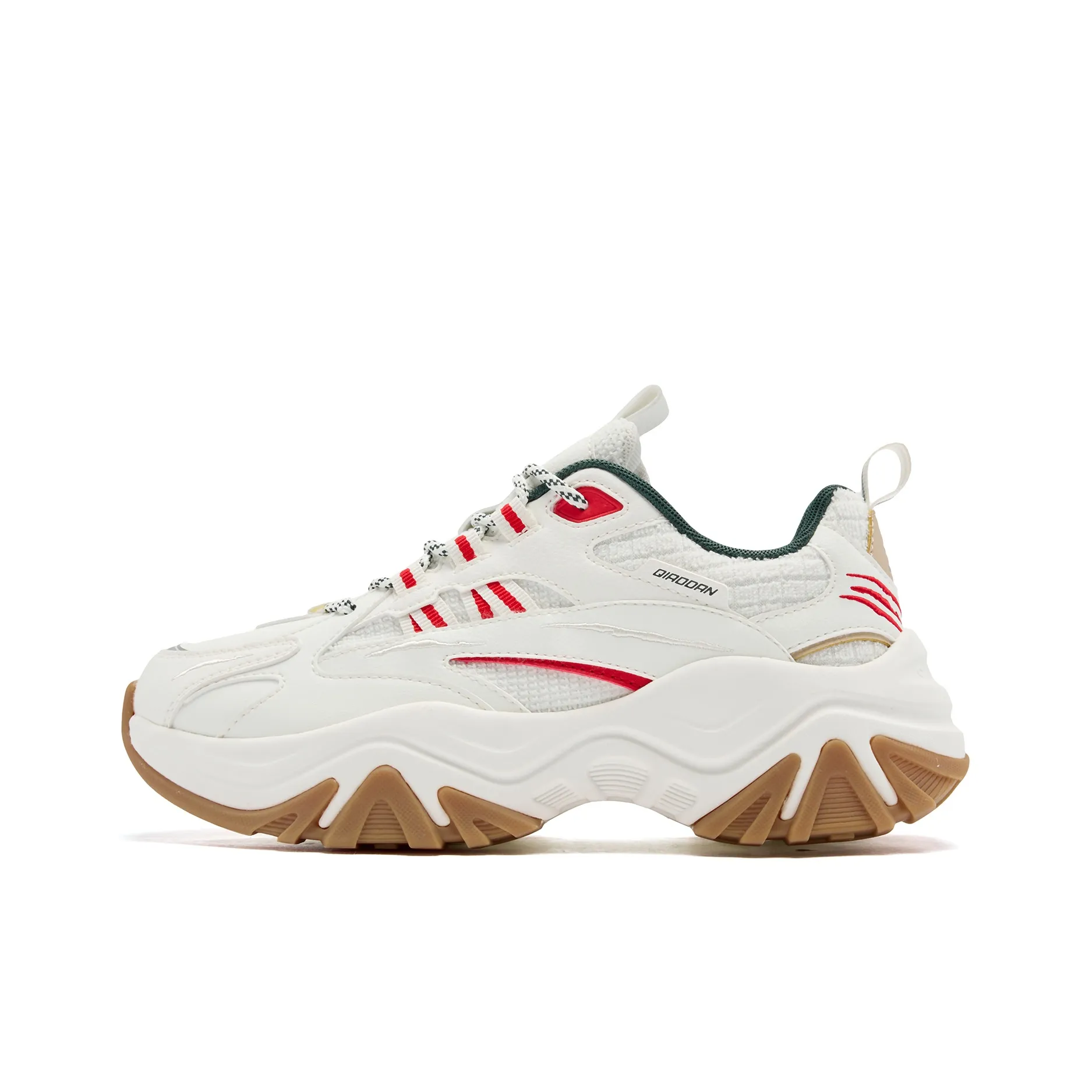 QIAODAN Повседневный Низкий Топ Айвори/Wutong Зеленый Женский