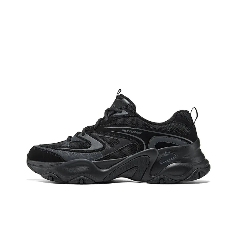 Skechers DLITES Low Top Chunky Sneakers Men's Black