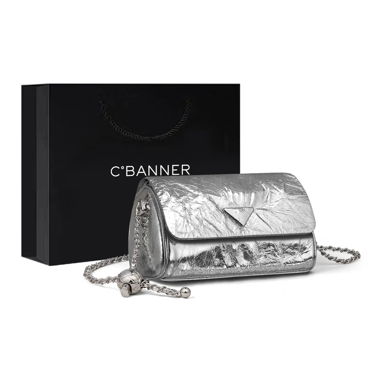 C°BANNER Коровья кожа с синтетической кожей сумка через плечо стандартная женский серебряный черный