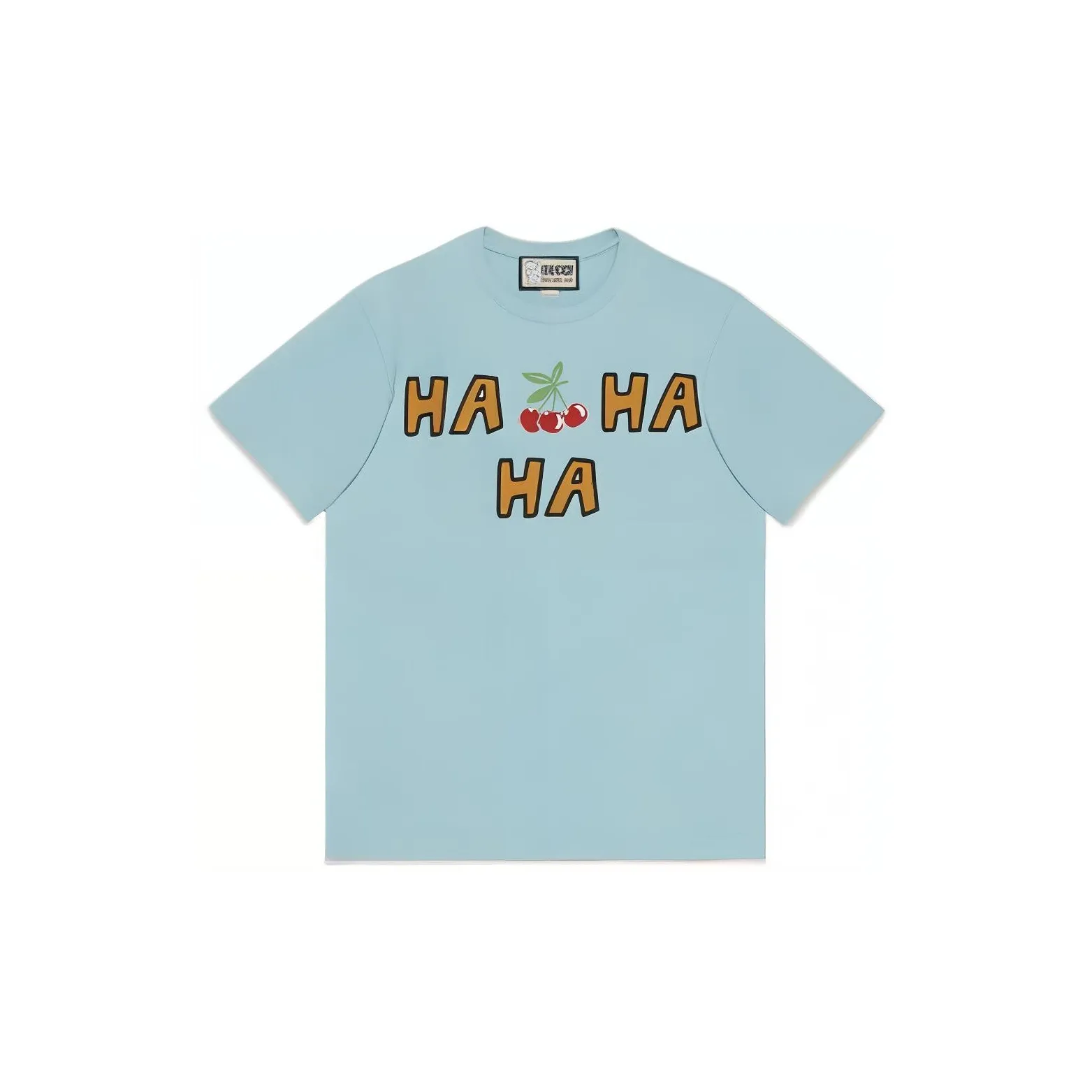 GUCCI Gucci X Harry Styles Co branded Letter Logo Print Crew Neck Short Sleeved T Shirt T Shirt Unisex Blue