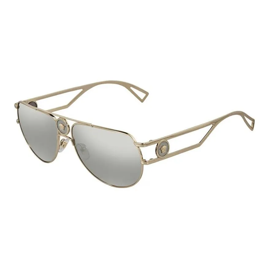VERSACE Metal Aviator Sunglasses Men's Gold