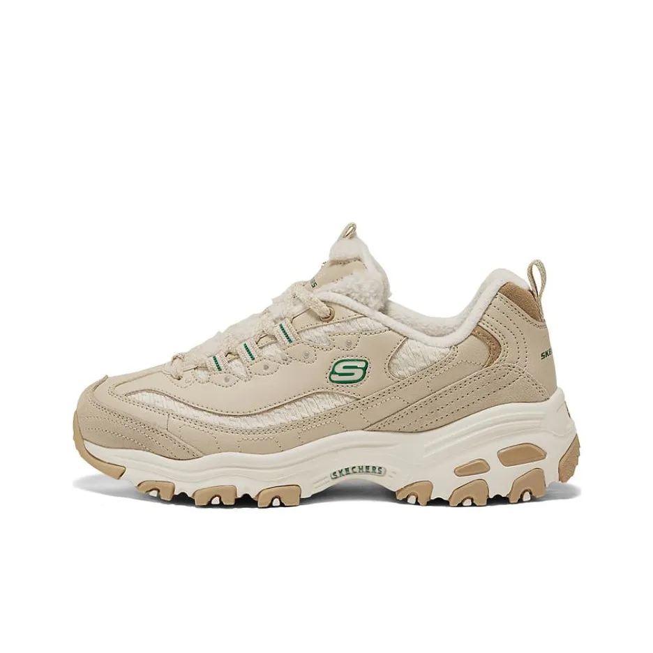 Skechers D'LITES 1,0 Дышащий Низкий Топ Кроссовки с Толстой Подошвой Женские Коричневый Зеленый