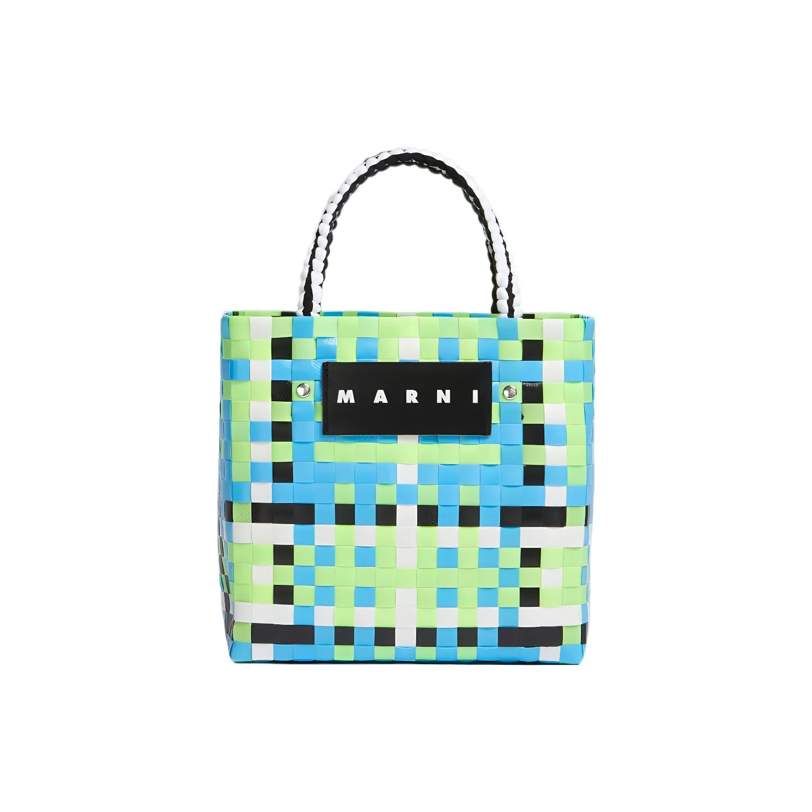 MARNI Полипропиленовая сумка-тоут из коровьей кожи сумка для покупок женская синяя зеленая
