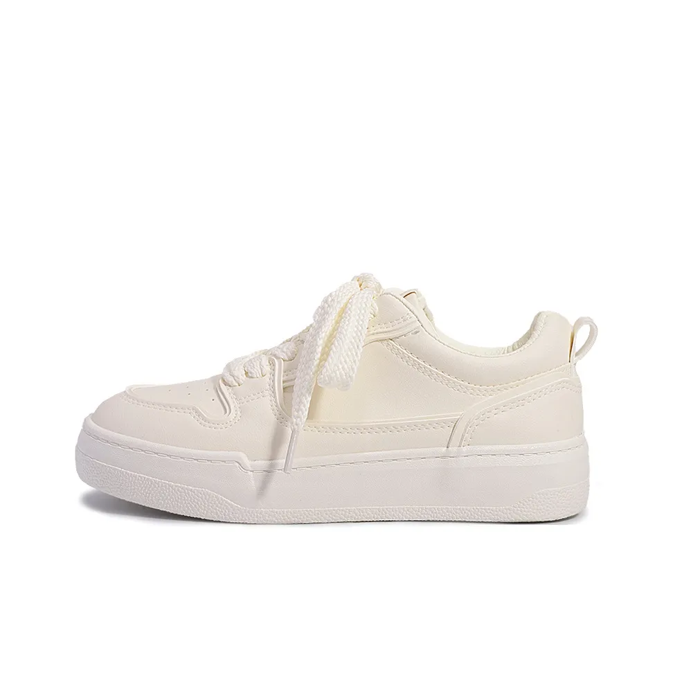 Shen Linsen Термический Slip-resistant Водонепроницаемый Устойчивый к истиранию Низкий Топ Скейтборд Кроссовки Женские Бежевые