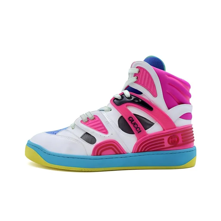 GUCCI Women's Basket High 'White Pink Blue' Women's