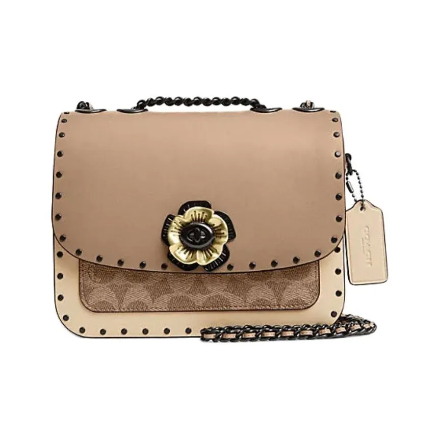 COACH Madison Cow Leather With Artificial Leather Crossbody Bag, Shoulder Bag Trumpets Women's Taupe