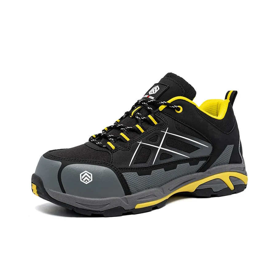 LARNMERN Low top Outdoor Shoes Unisex Black Yellow