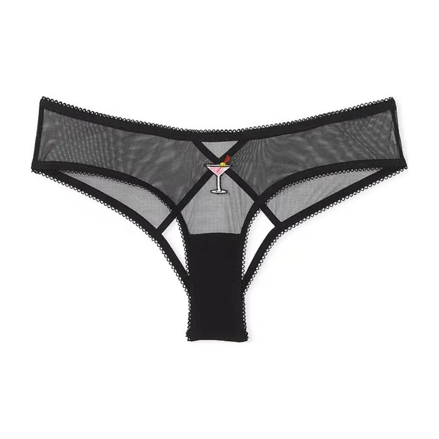 Victoria's Secret Very Sexy Strappy Hardware Cheeky Panty / Black Underpants Women's 1 Pack Black