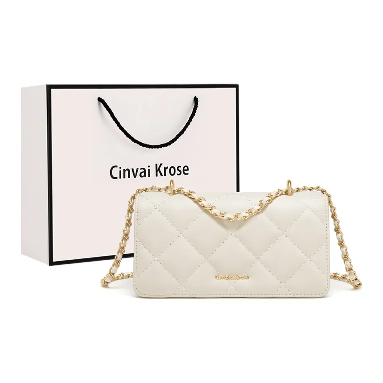 CinvaiKrose Сумка через плечо из коровьей кожи с синтетической кожей плечевая сумка маленькая женская черный экрю