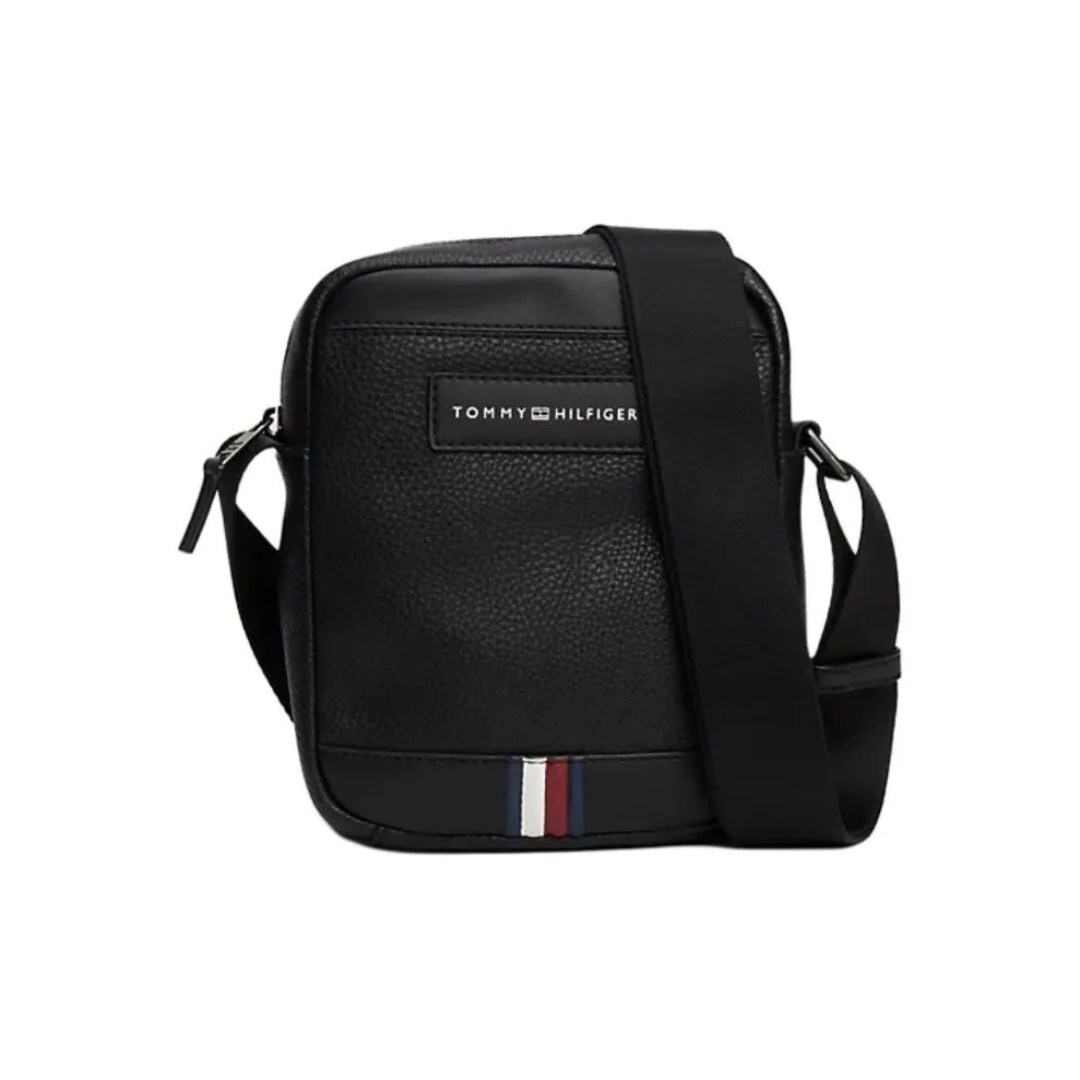 Tommy Hilfiger PU Shoulder Bag, Crossbody Bag Men's Black
