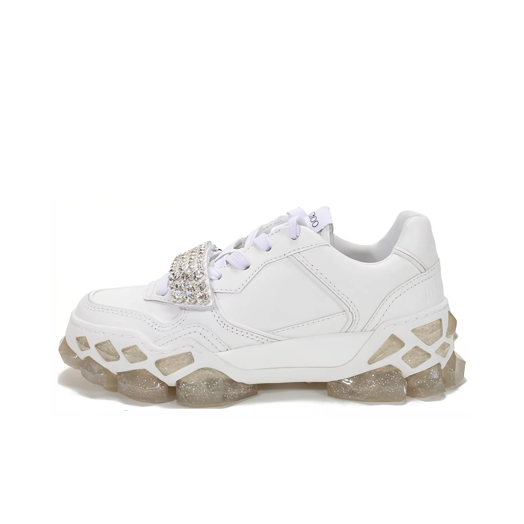 Jimmy Choo Diamond Low Top Sports Casual Shoes Women's White