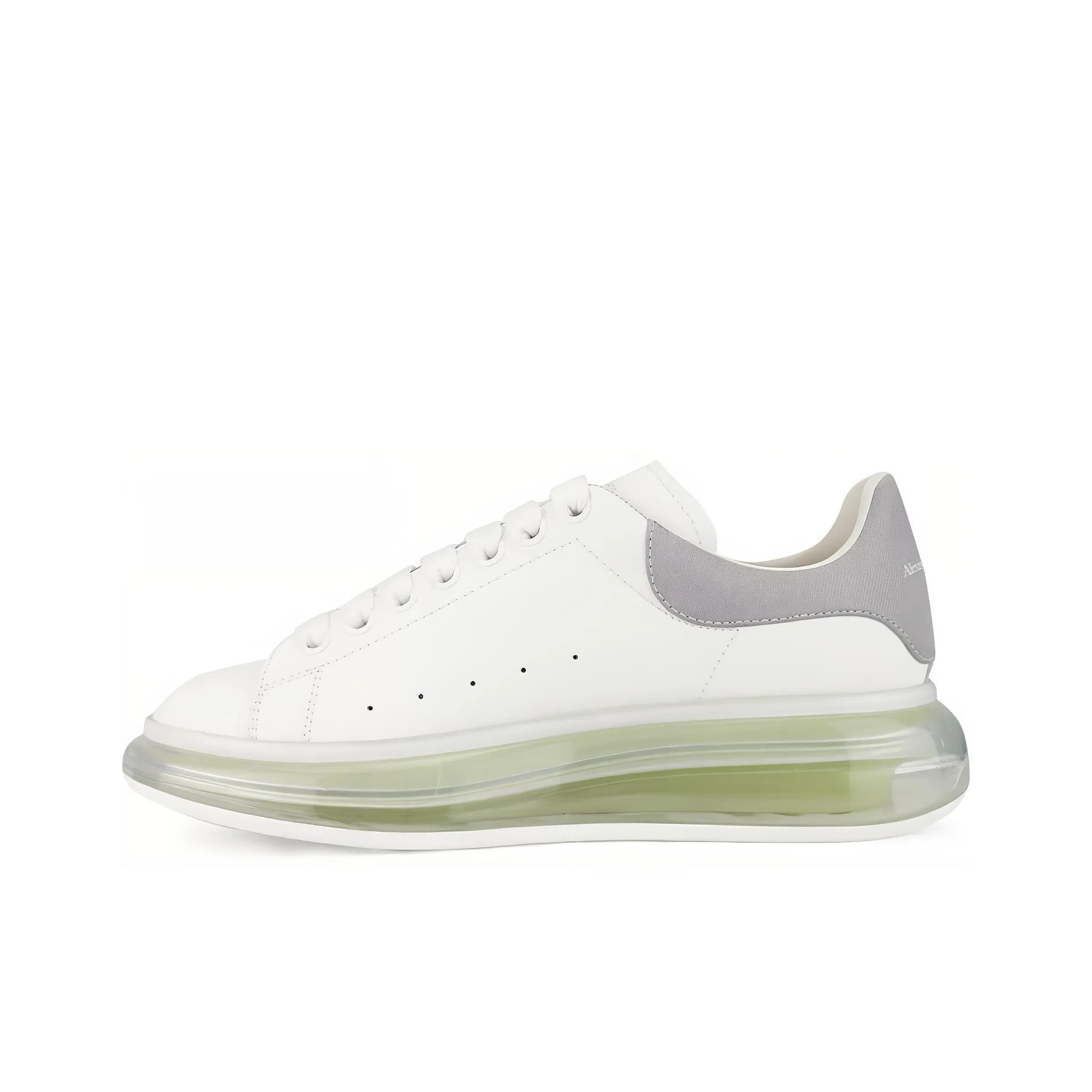 Alexander McQueen Oversized Sneaker 'Transparent Sole White Gunmetal'