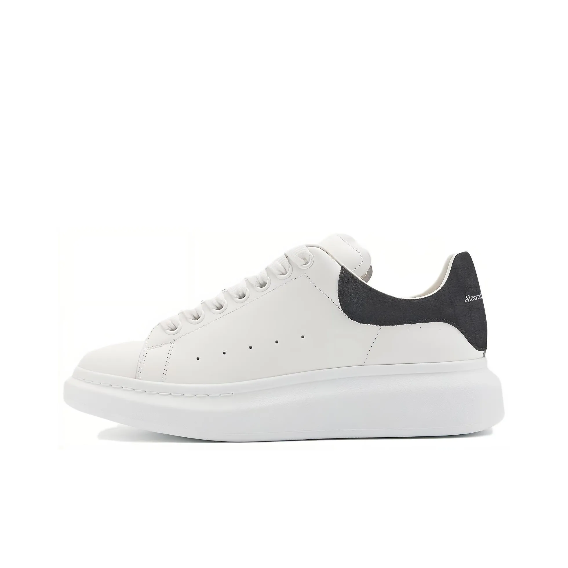 Alexander McQueen Oversized Sneaker 'Black Embossed Suede Crocodile'