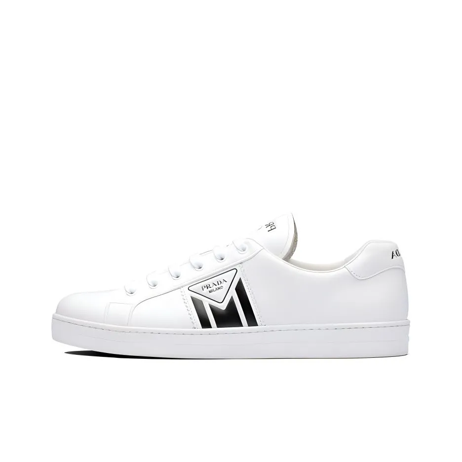 PRADA New Avenue Leather Low 'White Black'
