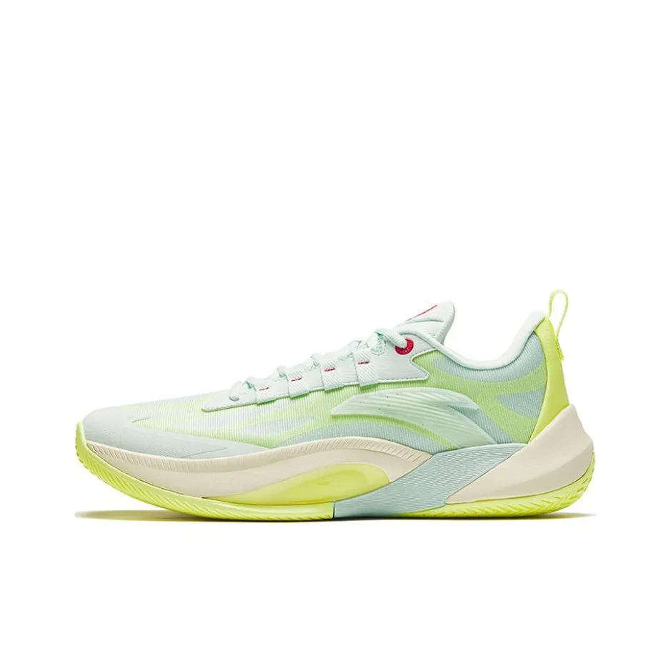 Anta Instantaneous 1 Cushioning Wear-Resistant Low-Top Basketball Shoes Men's White Yellow Green