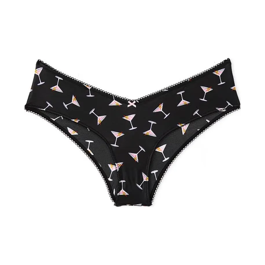 Victoria's Secret Very Sexy Strappy Фурнитура Cheeky Panty Черные трусы женские 1 упаковка черный