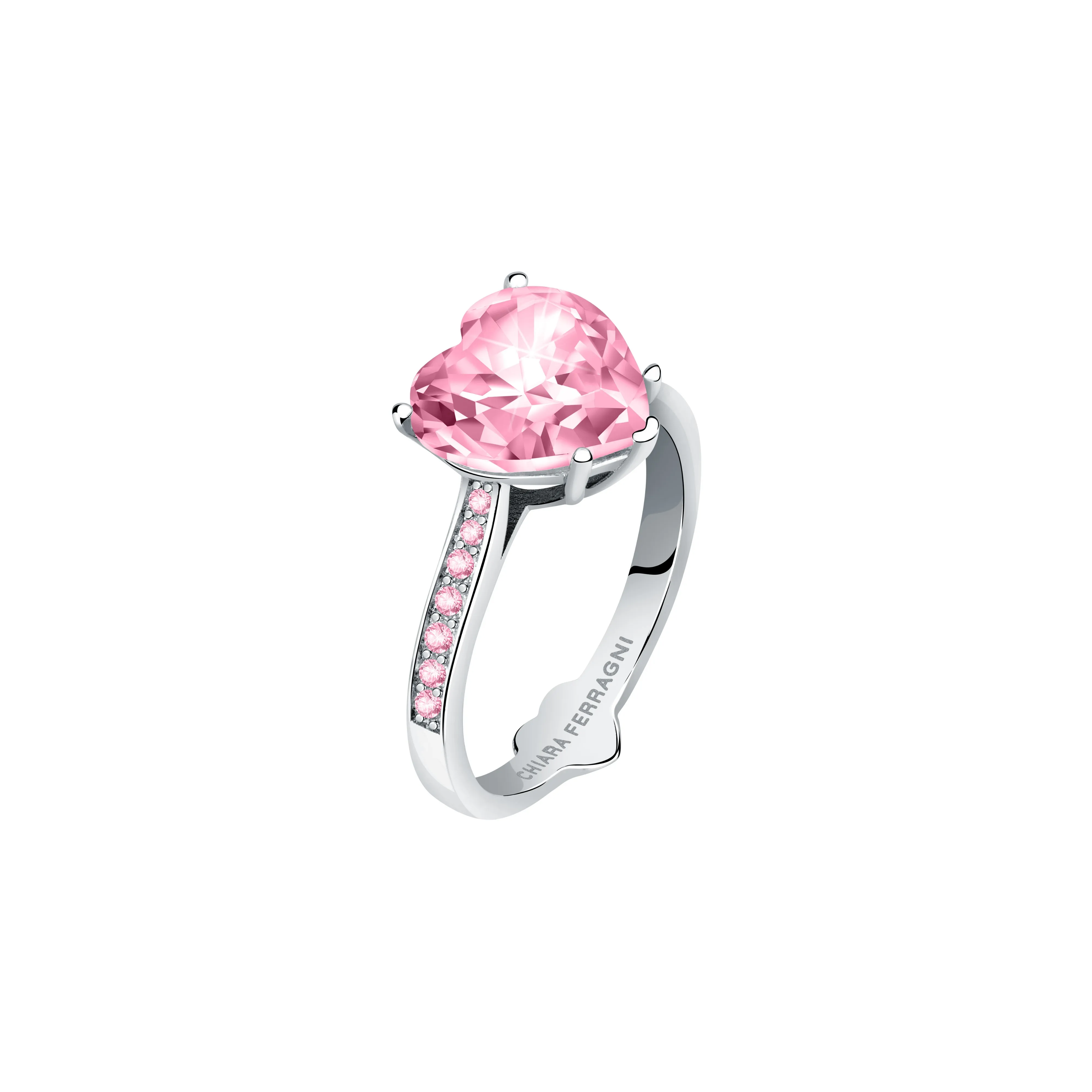 CHIARA FERRAGNI Zircon, Rhinestones, 18K Gold Plating Italian Luxury Light Ring Women's Pink