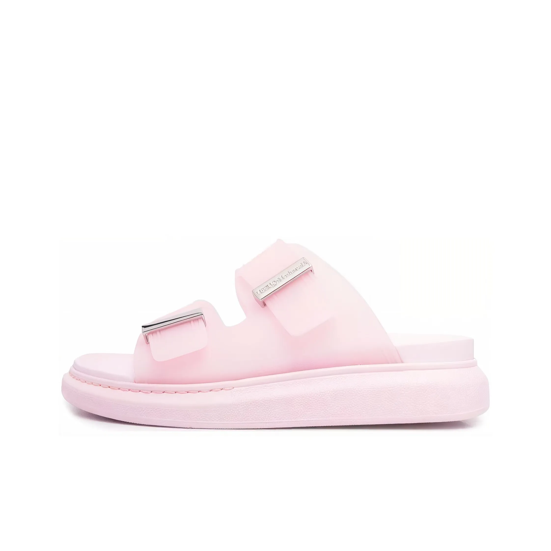 Alexander McQueen Hybrid Buckled Rubber Sandals Pink Women's