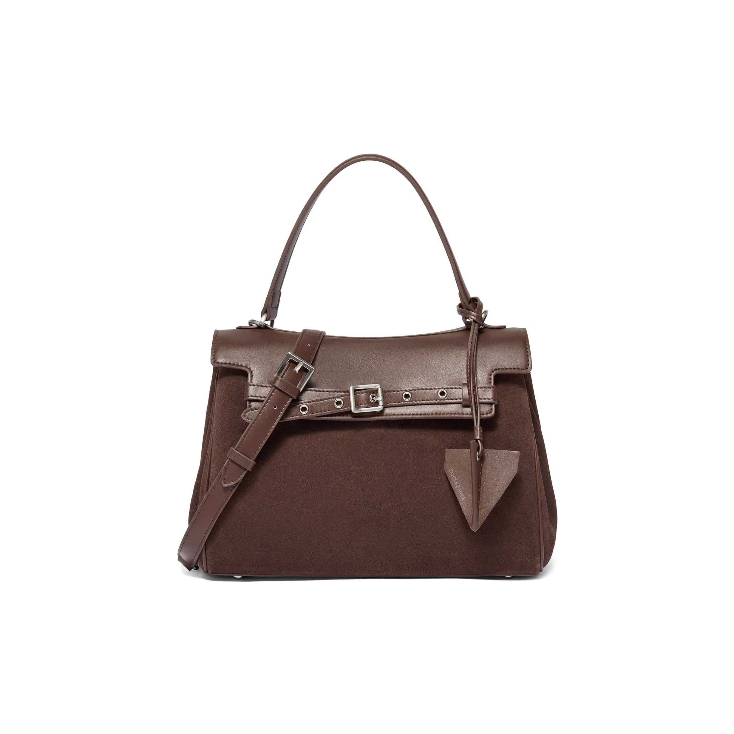 BELLE Корова Кожа Искусственная Кожа Ручная Сумка Сумка через плечо Женская Черная Кофейная