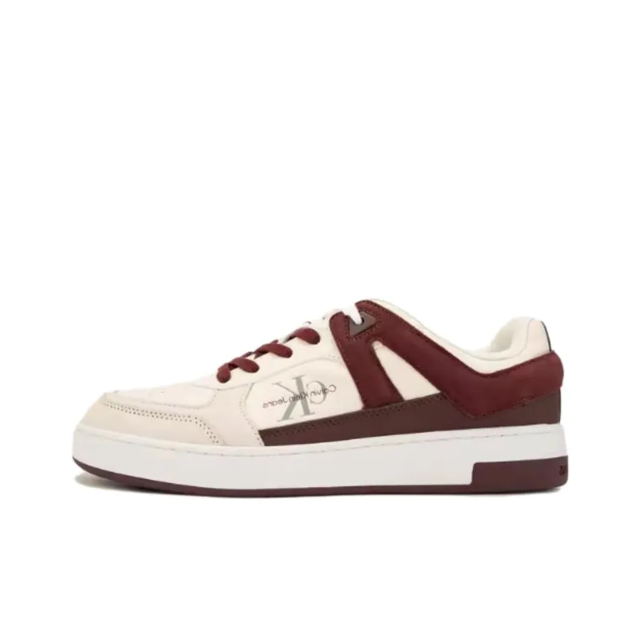 CKJ CALVIN KLEIN JEANS Low-Top Skateboard Shoes Men's Cow Ivory