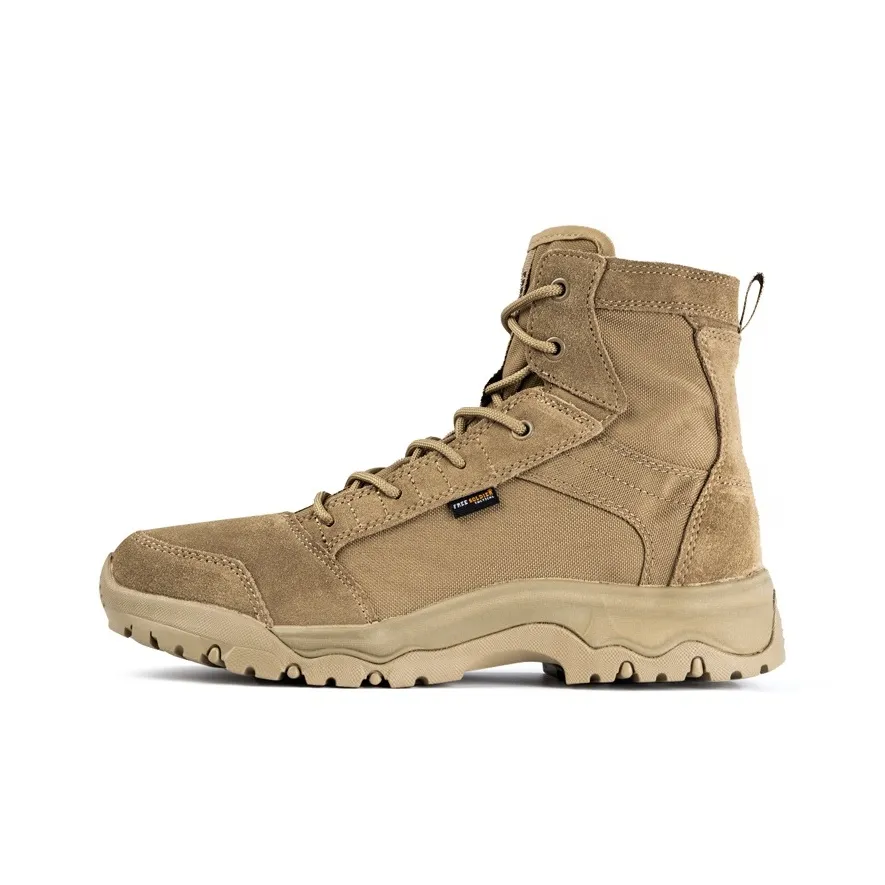 FFREE SOLDIER Anti Slip Wear Resistant Mid Top Hiking Shoes Unisex Combat Desert Boots