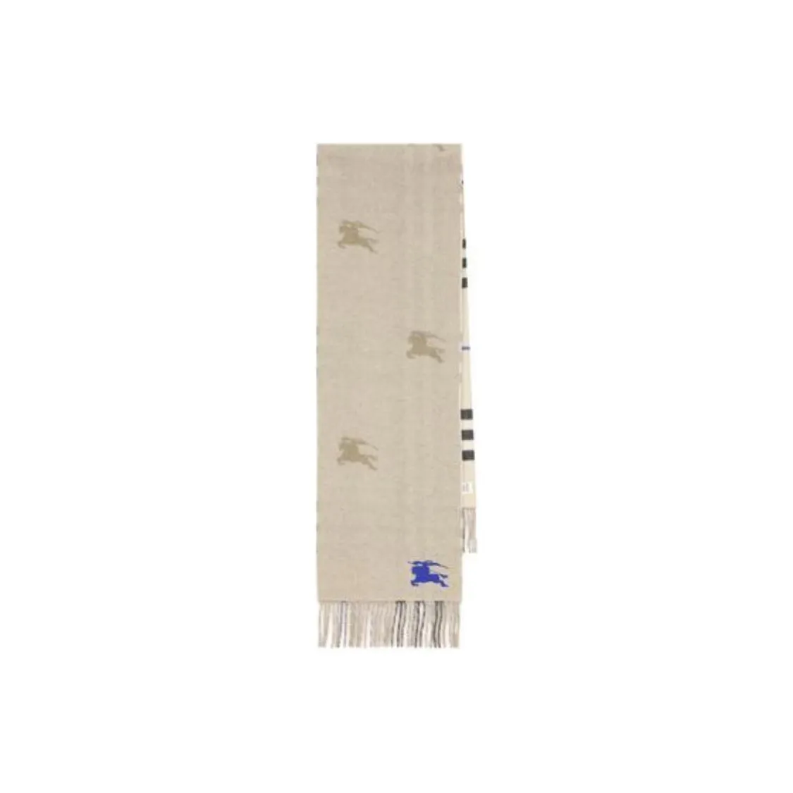 Burberry Ekd Motif Vintage Check Fringed Scarf