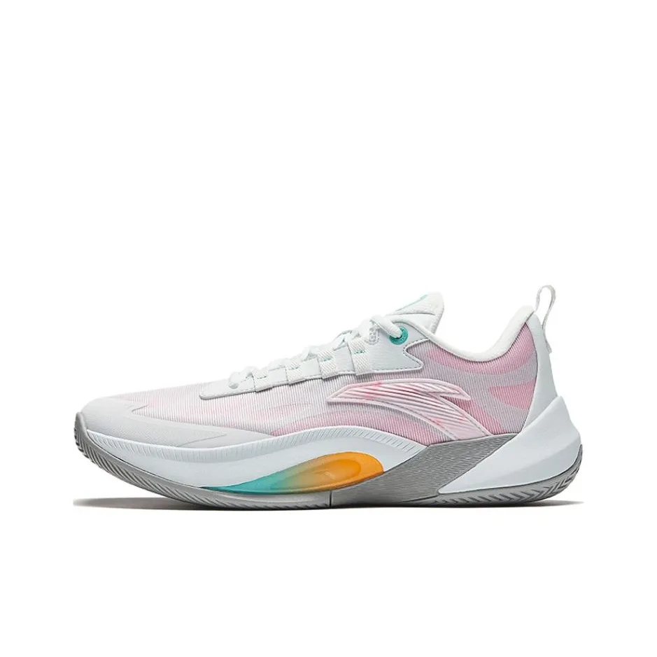 Anta Instantaneous 1 Cushioning Wear-Resistant Low-Top Basketball Shoes Men's White Pink