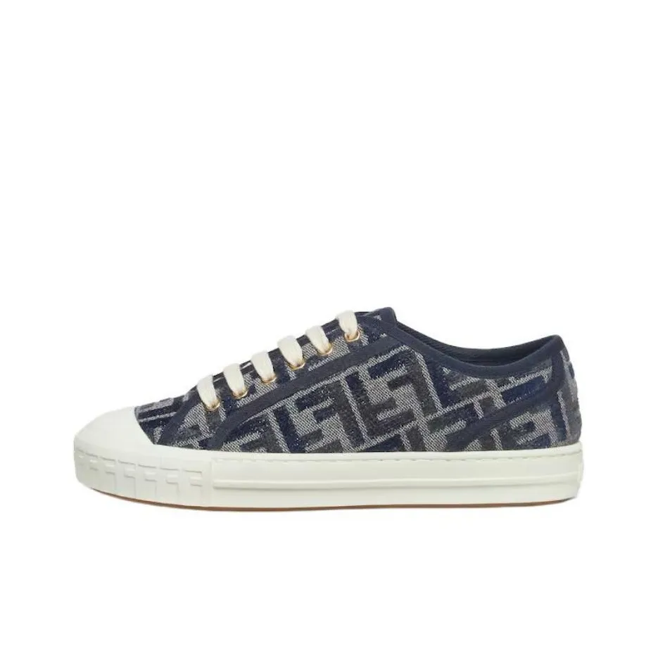 FENDI Domino Ff Denim Low Top Sneakers Women's
