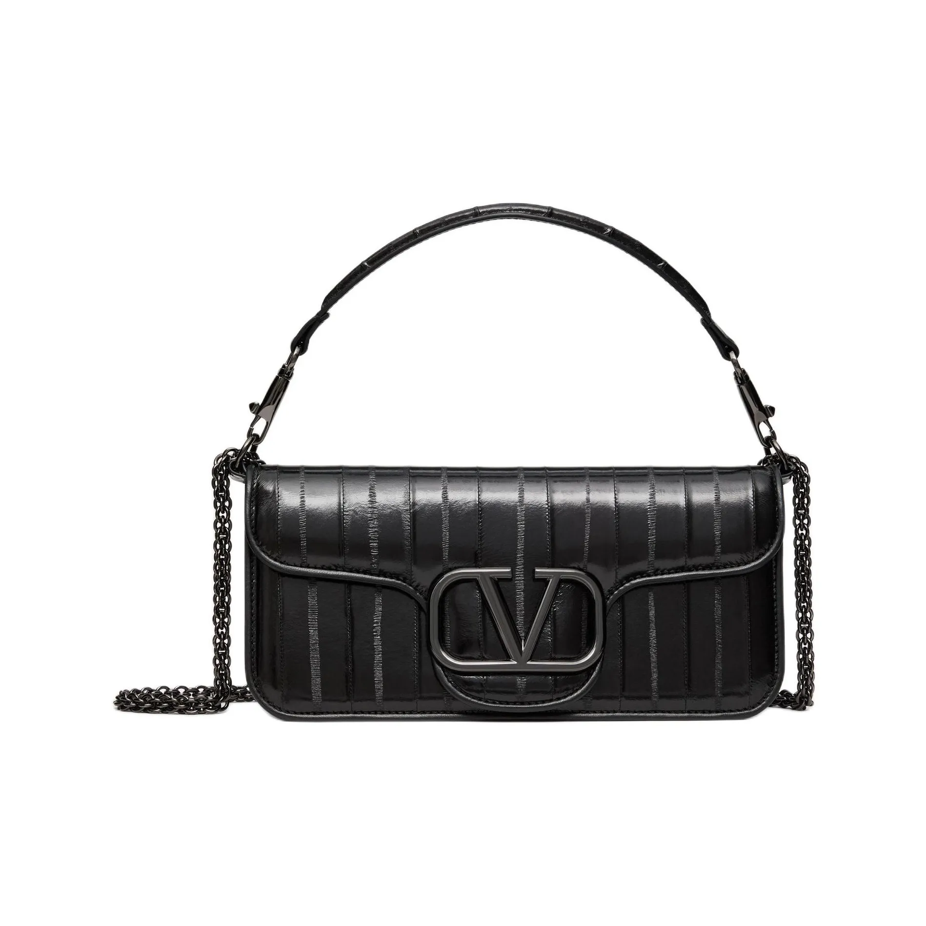Valentino GARAVANILocò Eel Skin Portable Crossbody Bag, Shoulder Bag Women's Black