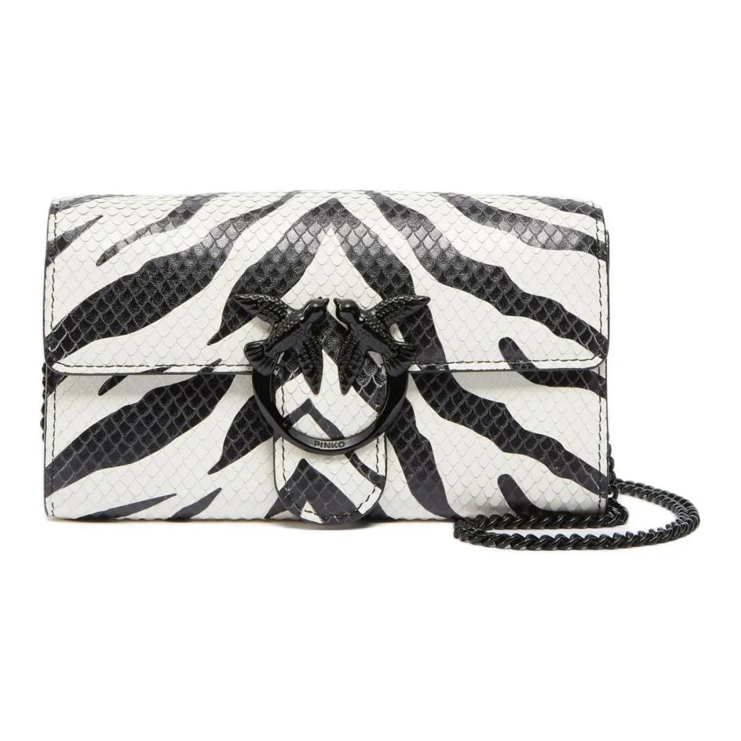 PINKO Love Bag Кошелек из коровьей кожи сумка через плечо сумка на плечо женская черный и белый
