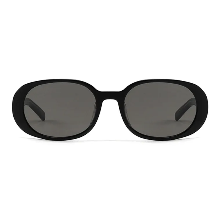 LUNAR Plate Frame Oval Sunglasses Unisex Black Lotus Color White Pink