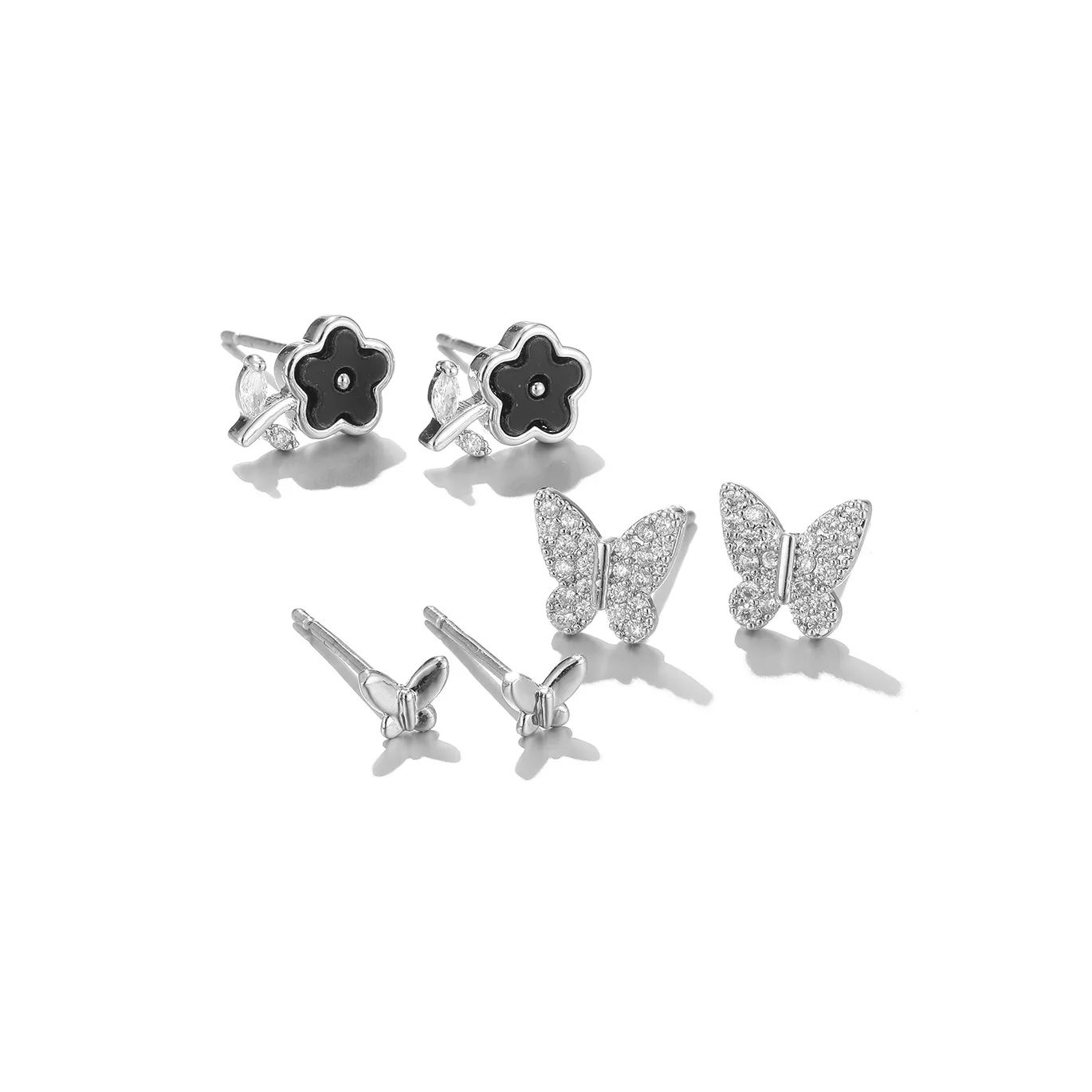 Clect Серьги-гвоздики с синтетическим кубическим цирконием Женские