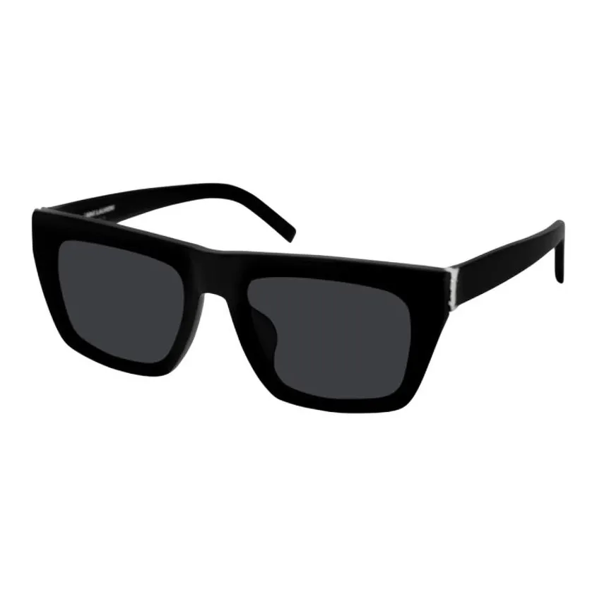 SAINT LAURENT Plate Frame Rectangular Sunglasses Women's Black