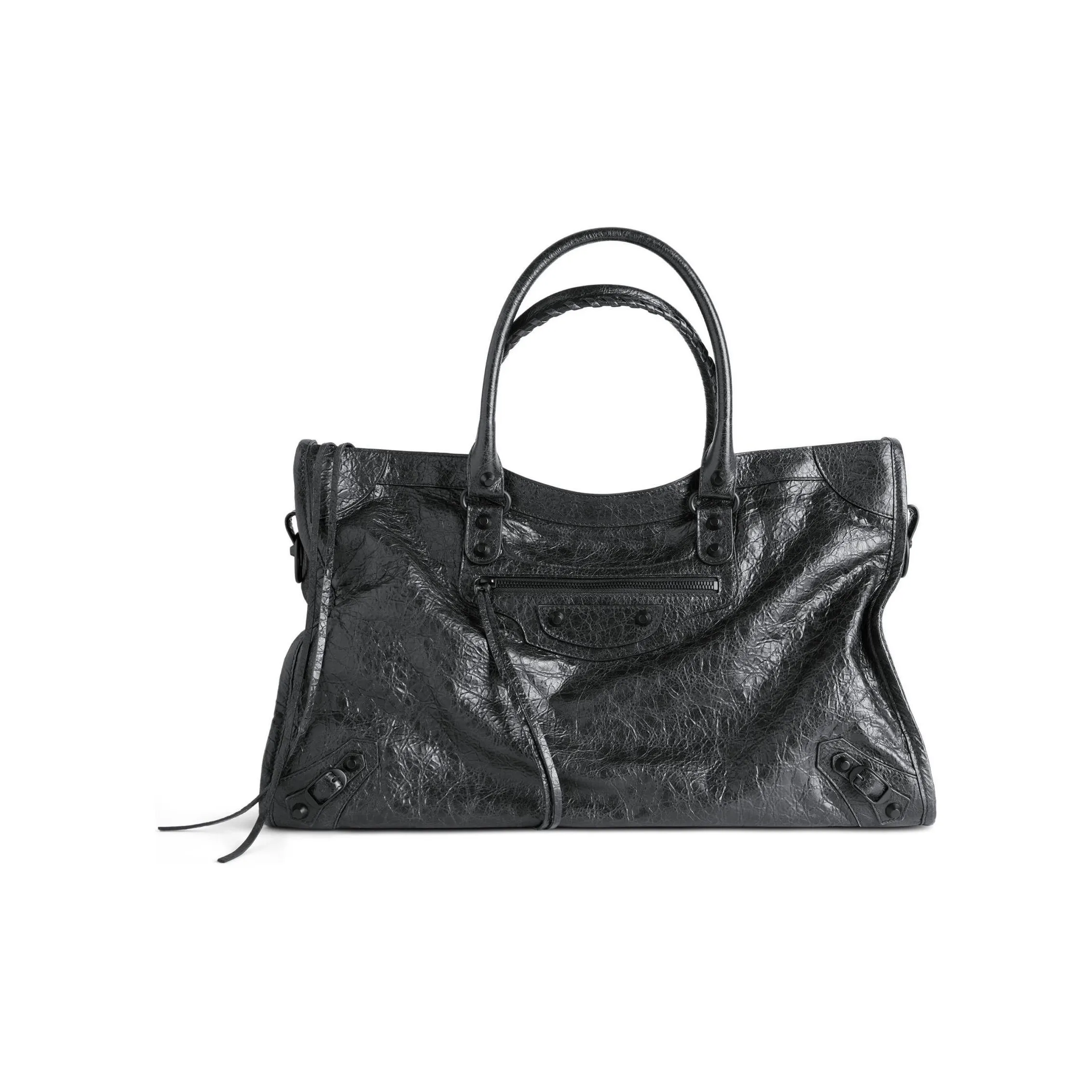 Balenciaga Storico Fine Grained Sheepskin Shoulder Bag, Crossbody Bag, Handbag Tubas Women's Black
