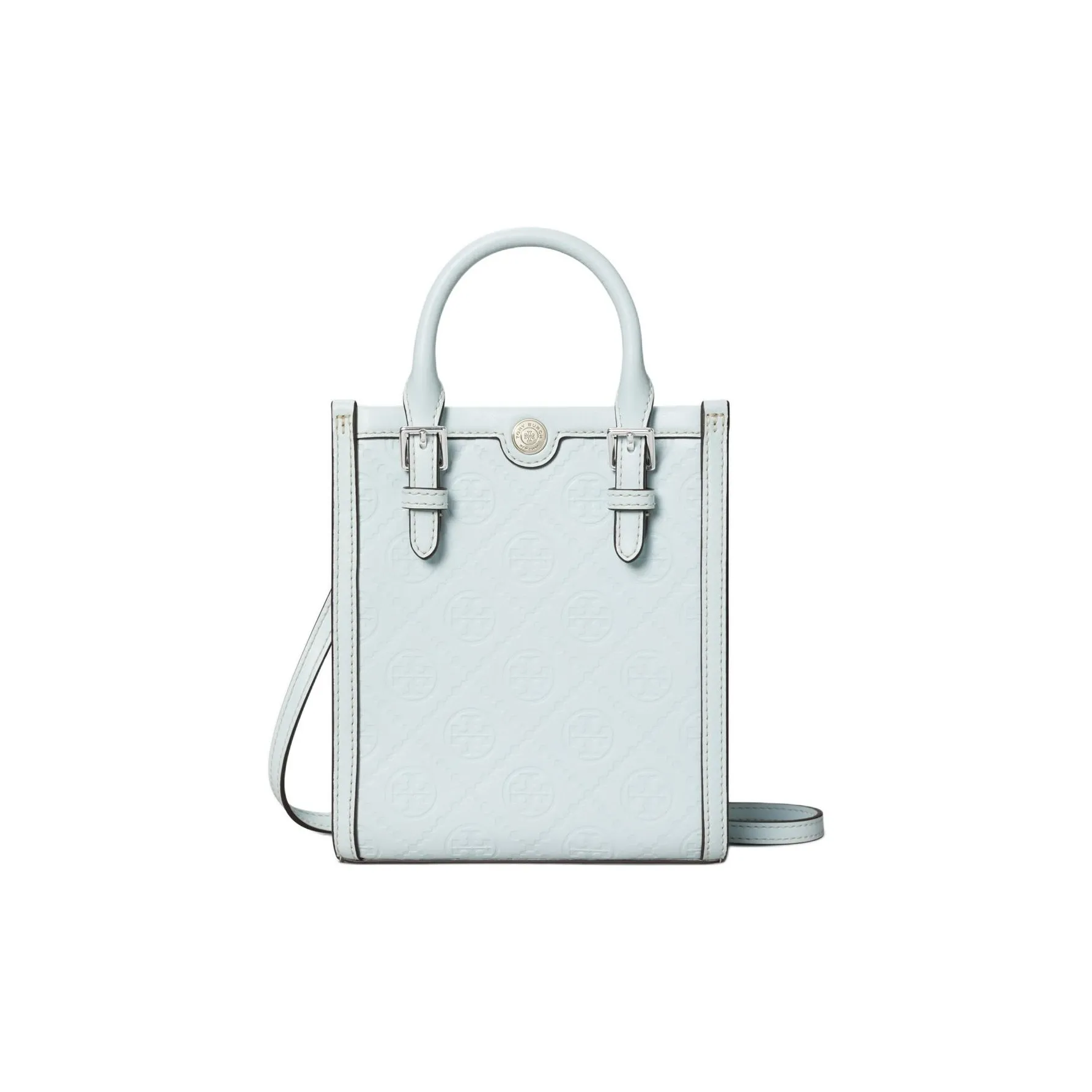 TORY BURCH T Monogram Кожа Тоут Сумка Сумка для покупок Сумка через плечо Сумка Мини Женская Ледяной Синий