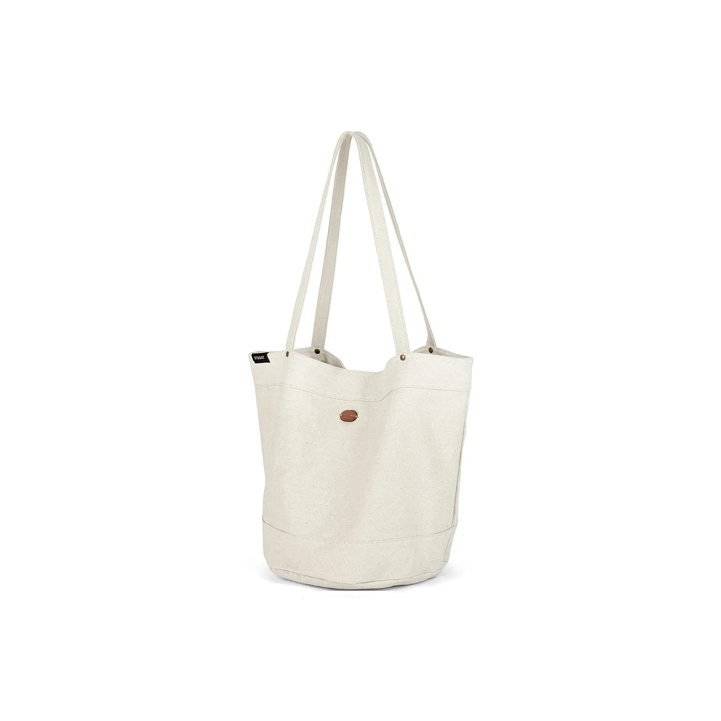 ST&SAT Canvas Shoulder Bag Denim Bag Shoulder Bag Tote Women's Ecru/Dark Blue