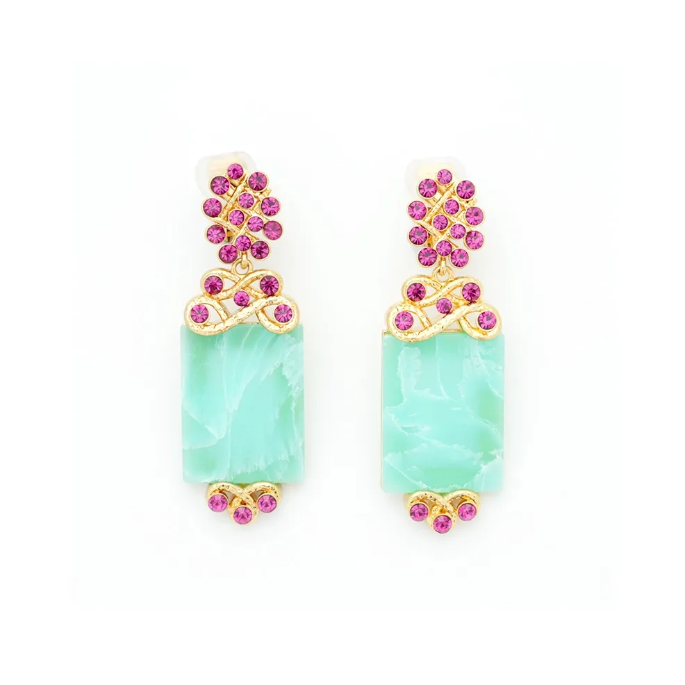 HYMAN KEVIN Alloy Synthetic Cubic Zirconia Resin Enamel Earrings Women's