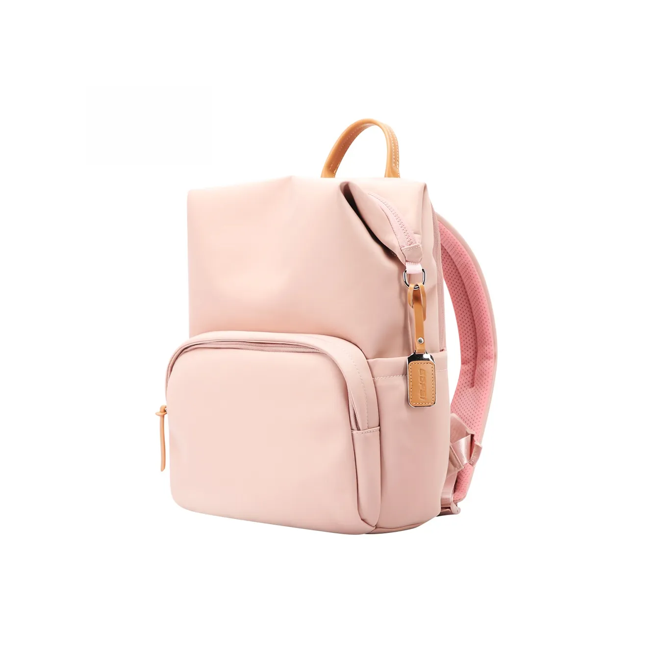 BOPAI Top Grain Cow Leather Backpack Laptop Bag Regular Women's Black/Pink/Gray