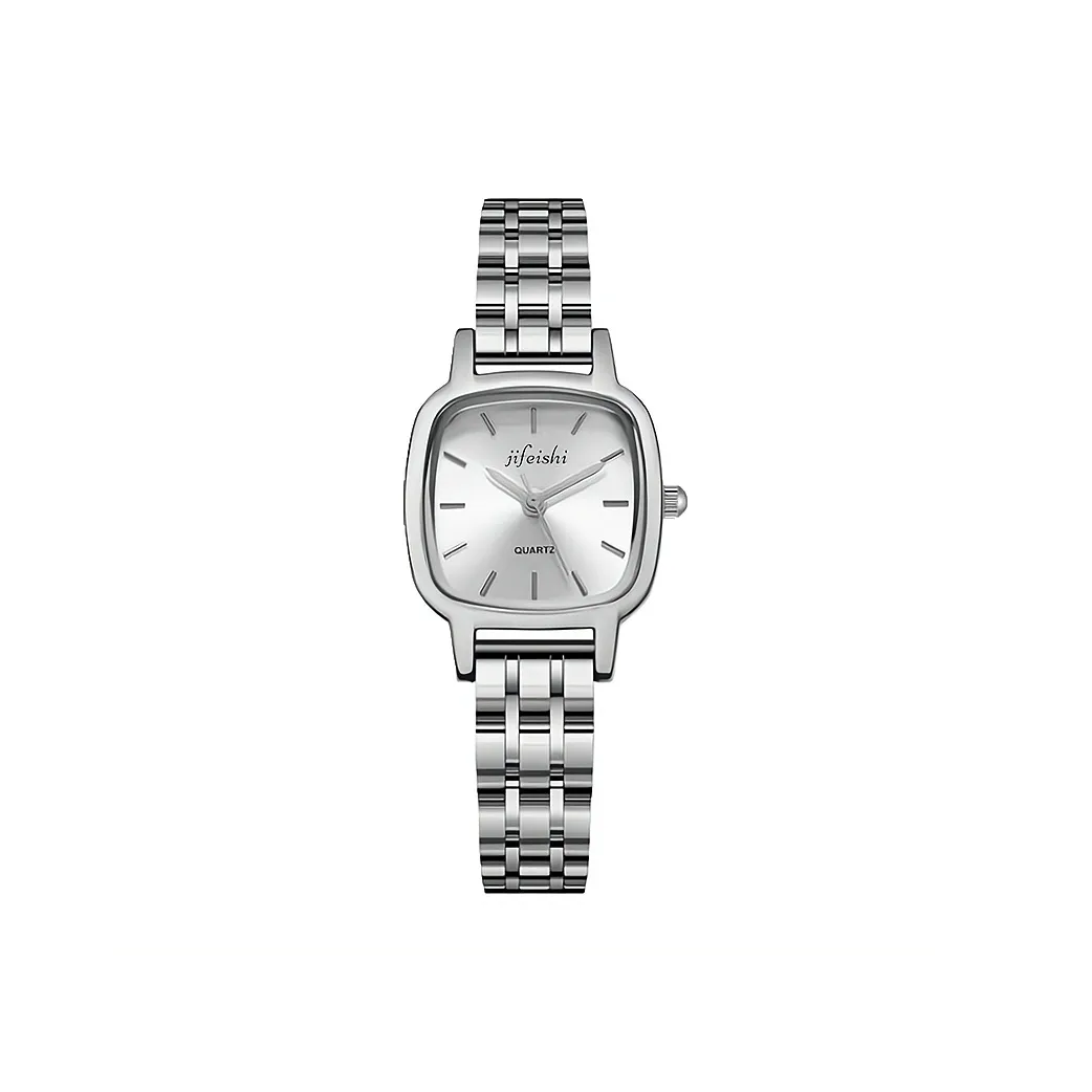 JIFEISHI Кварцевый механизм стальной ремешок женские часы белый циферблат