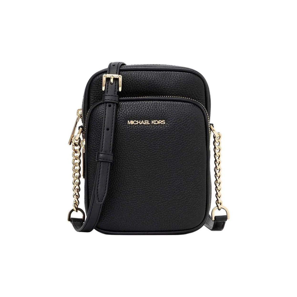 MICHAEL KORS Jet Set Travel Cow Leather Shoulder Bag, Crossbody Bag Medium Size Women's Black