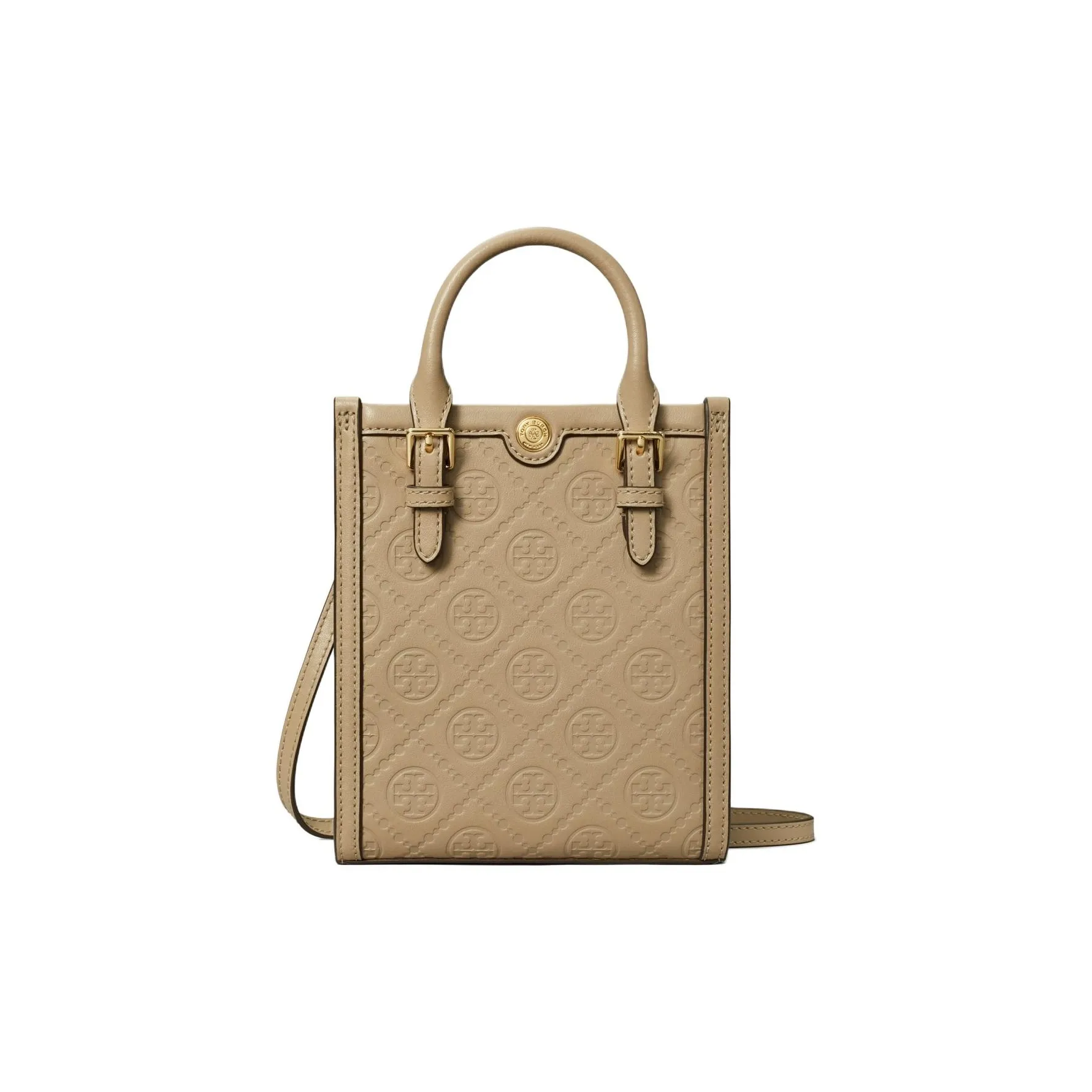 TORY BURCH T Monogram Кожа Тоут Сумка Сумка для покупок Сумка через плечо Сумка Мини Женская Глина